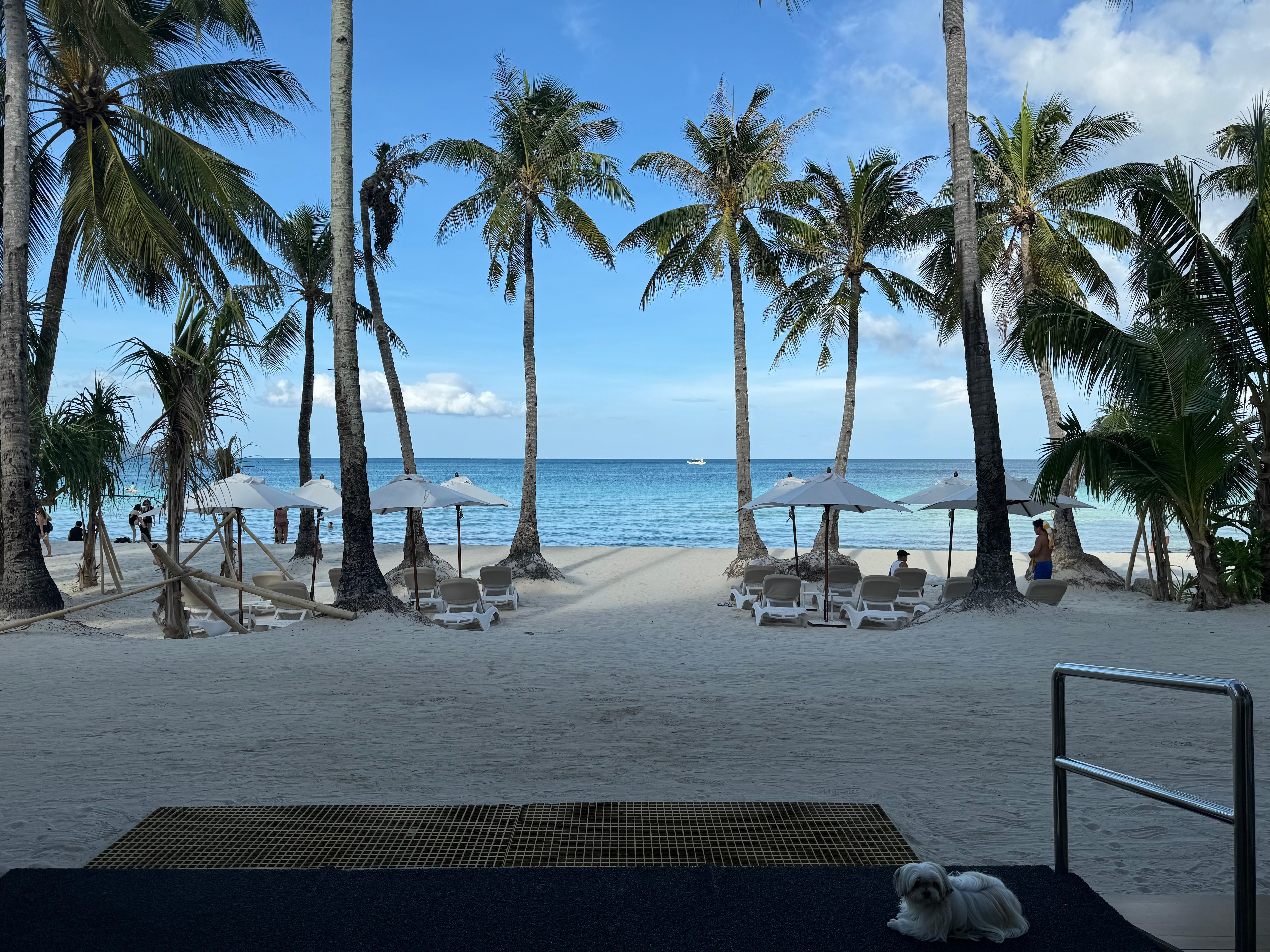 View of the beach from the lobby