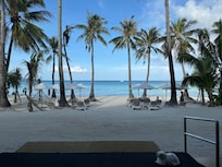 View of the beach from the lobby