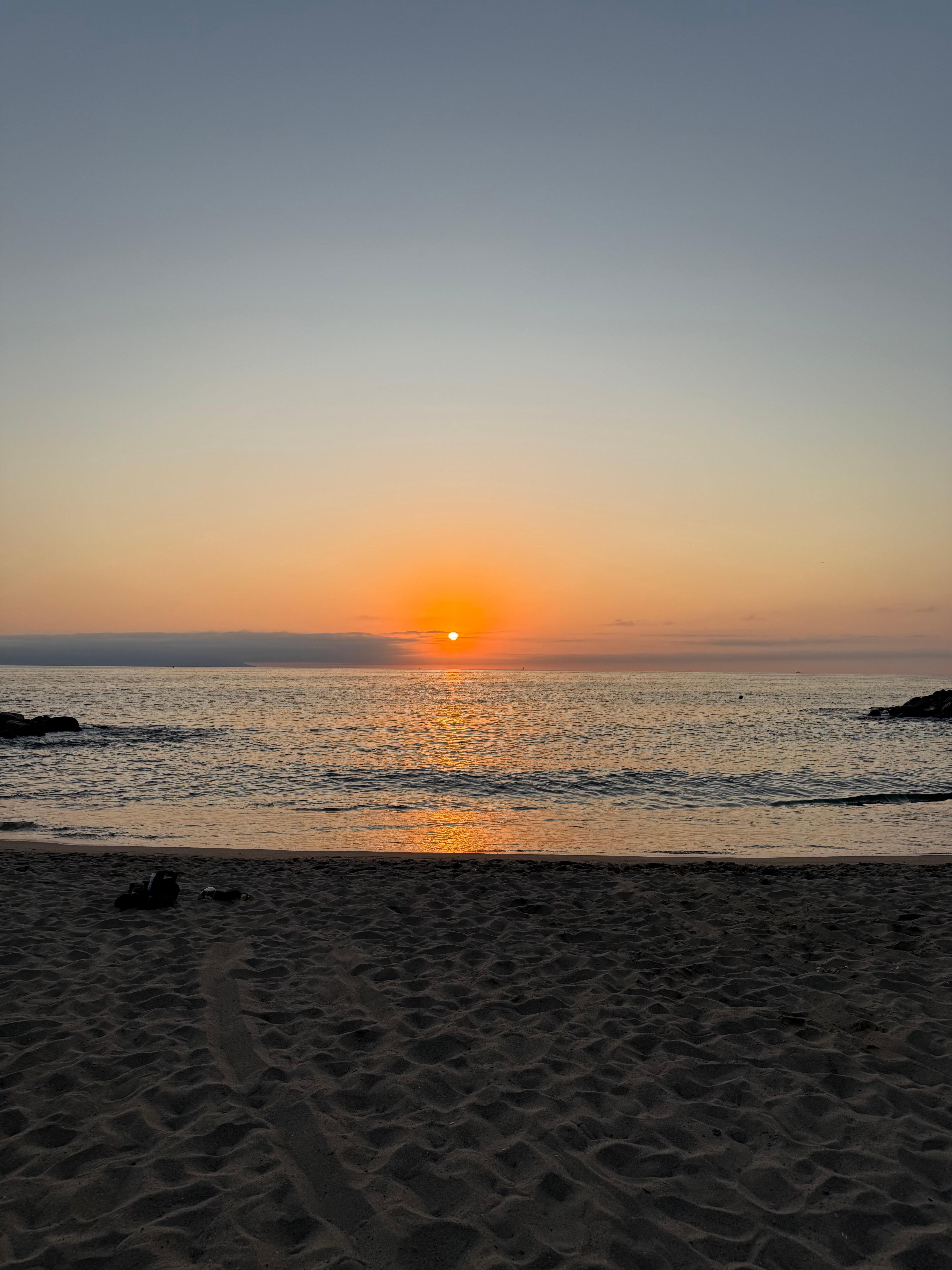 atardecer en la playa