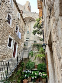 Stairs up to the top of the city and Buza Gate (~30)