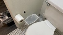 Broken TP holder. We used the top of toilet tank.