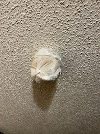 Bag over the smoke detector.