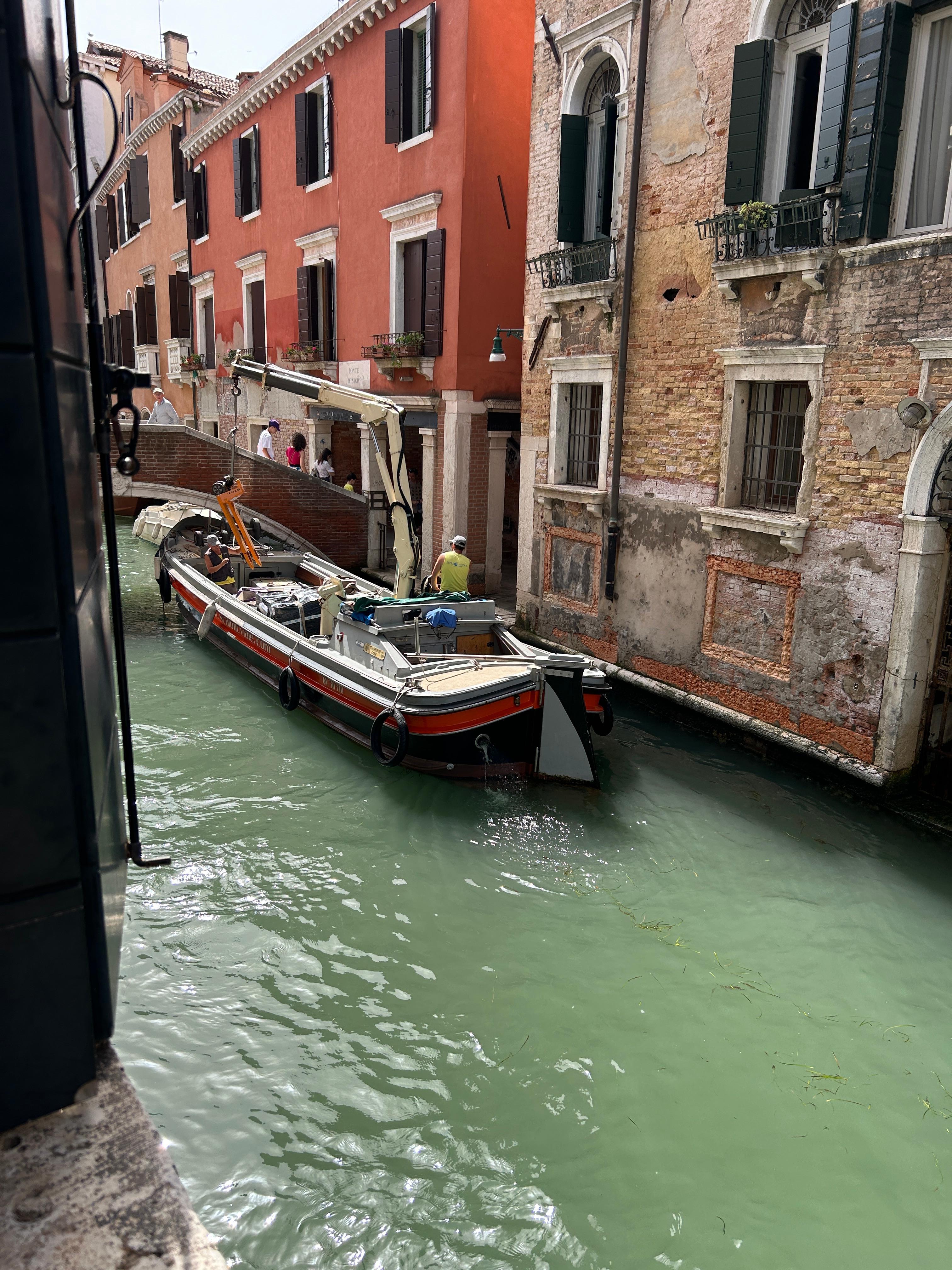 View of the canal from one of the windows of our room.