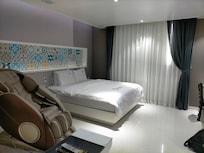 Double bed and massage chair