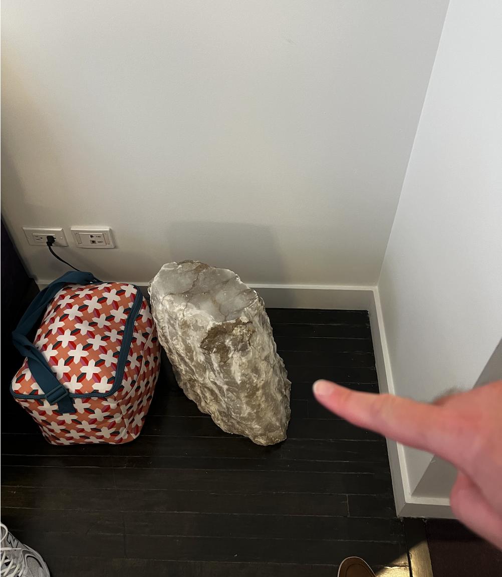 The room's decor.