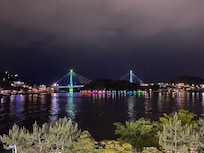 숙소 테라스에서 보이는 야경