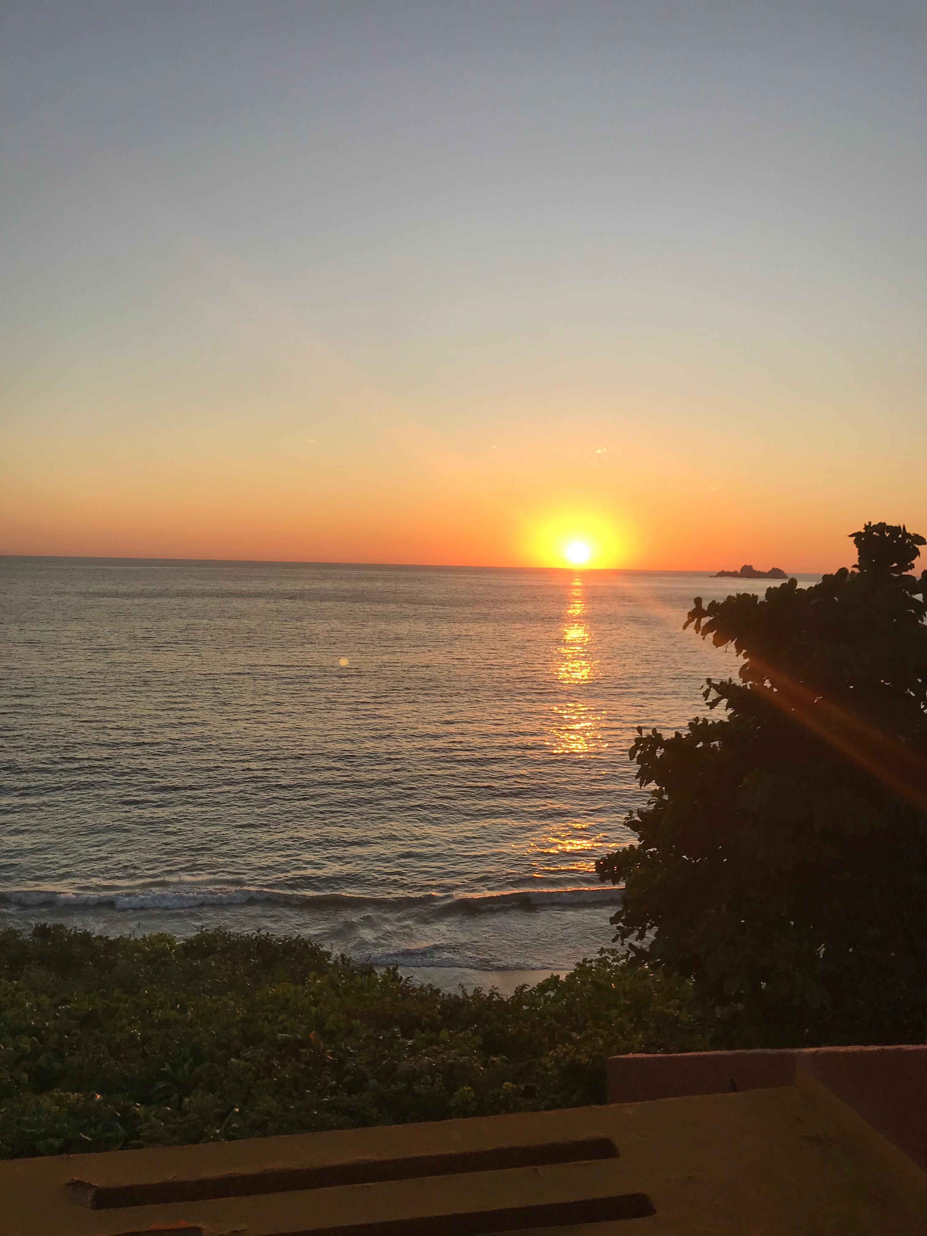 Solnedgang fra værelset