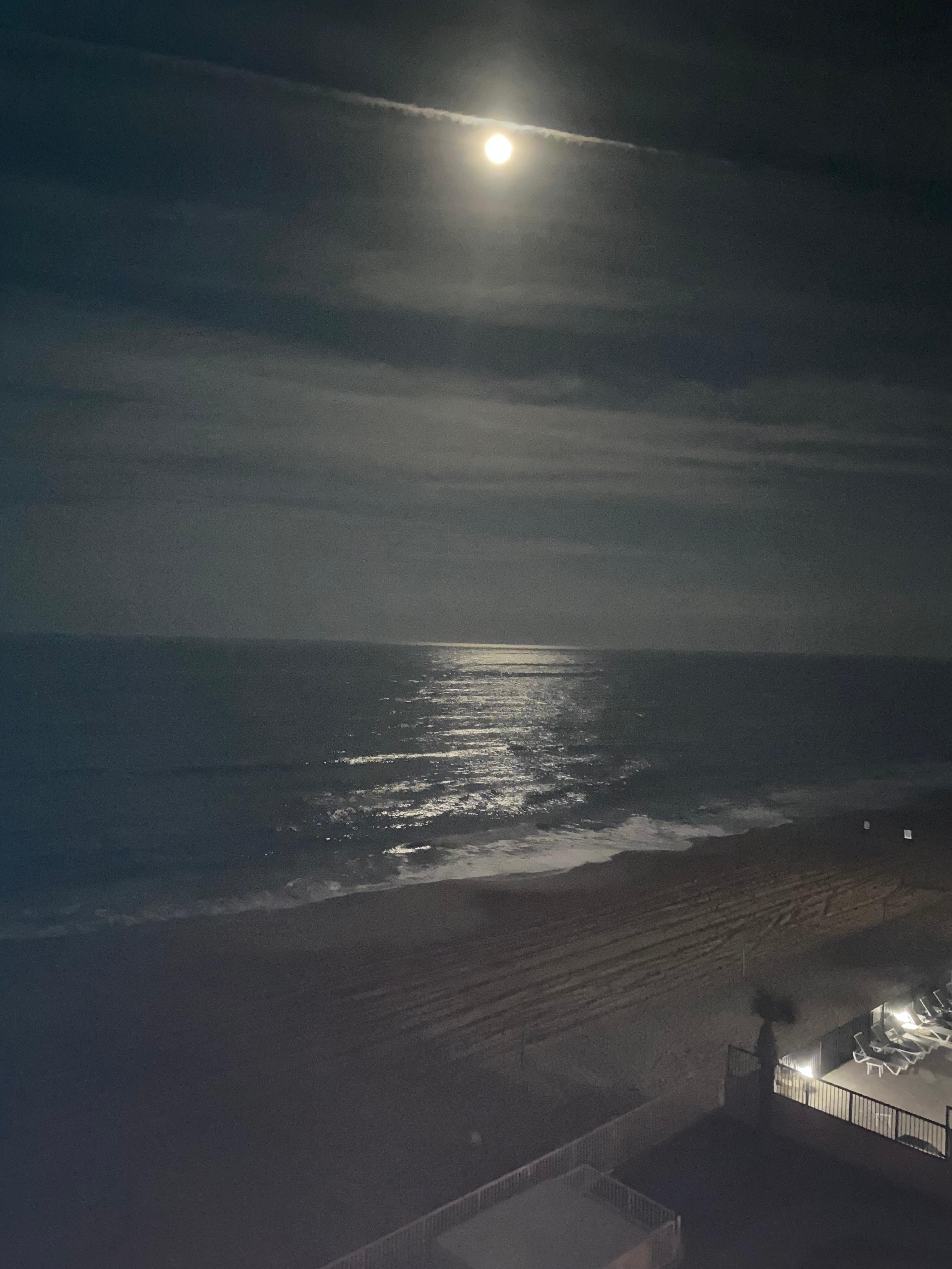 Balcony view with the full moon! 