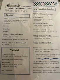 Breakfast Menu.