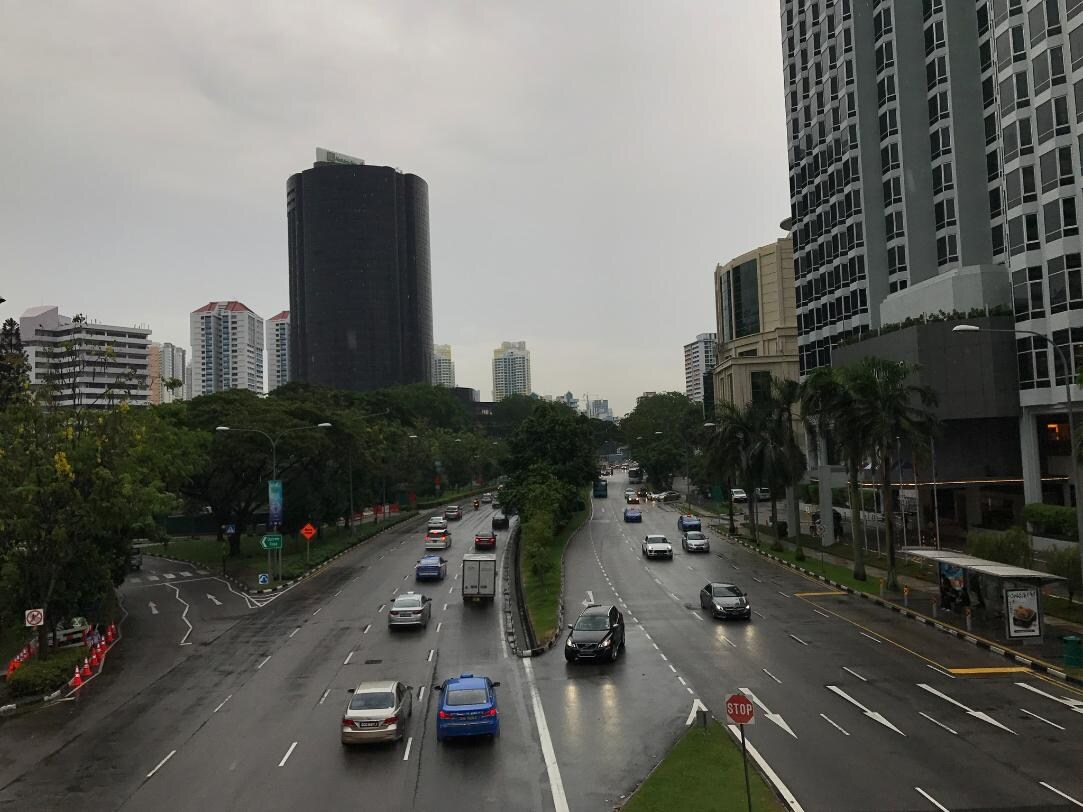 View from my room of pedestrian bridge
