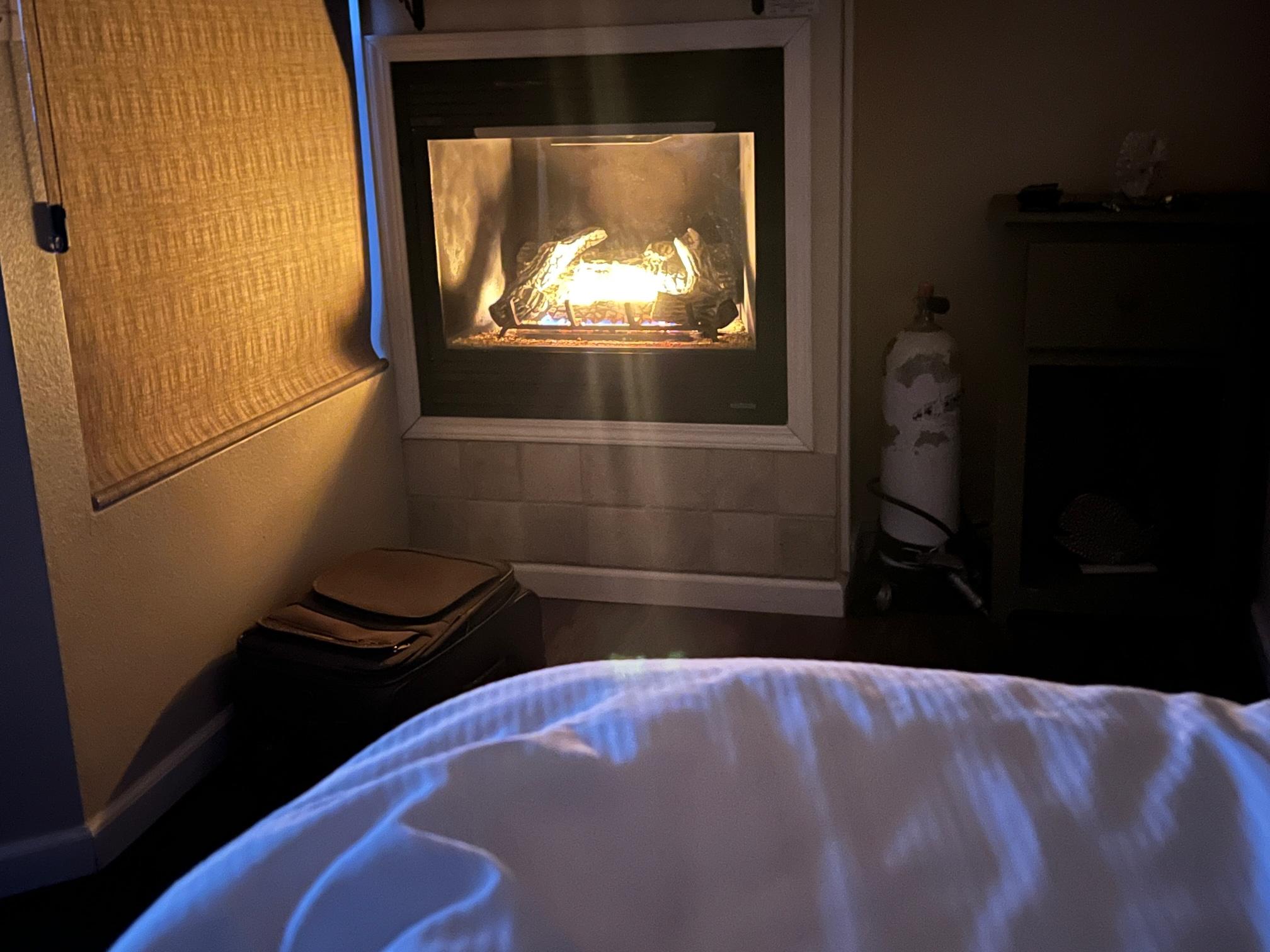 Fireplace in the room