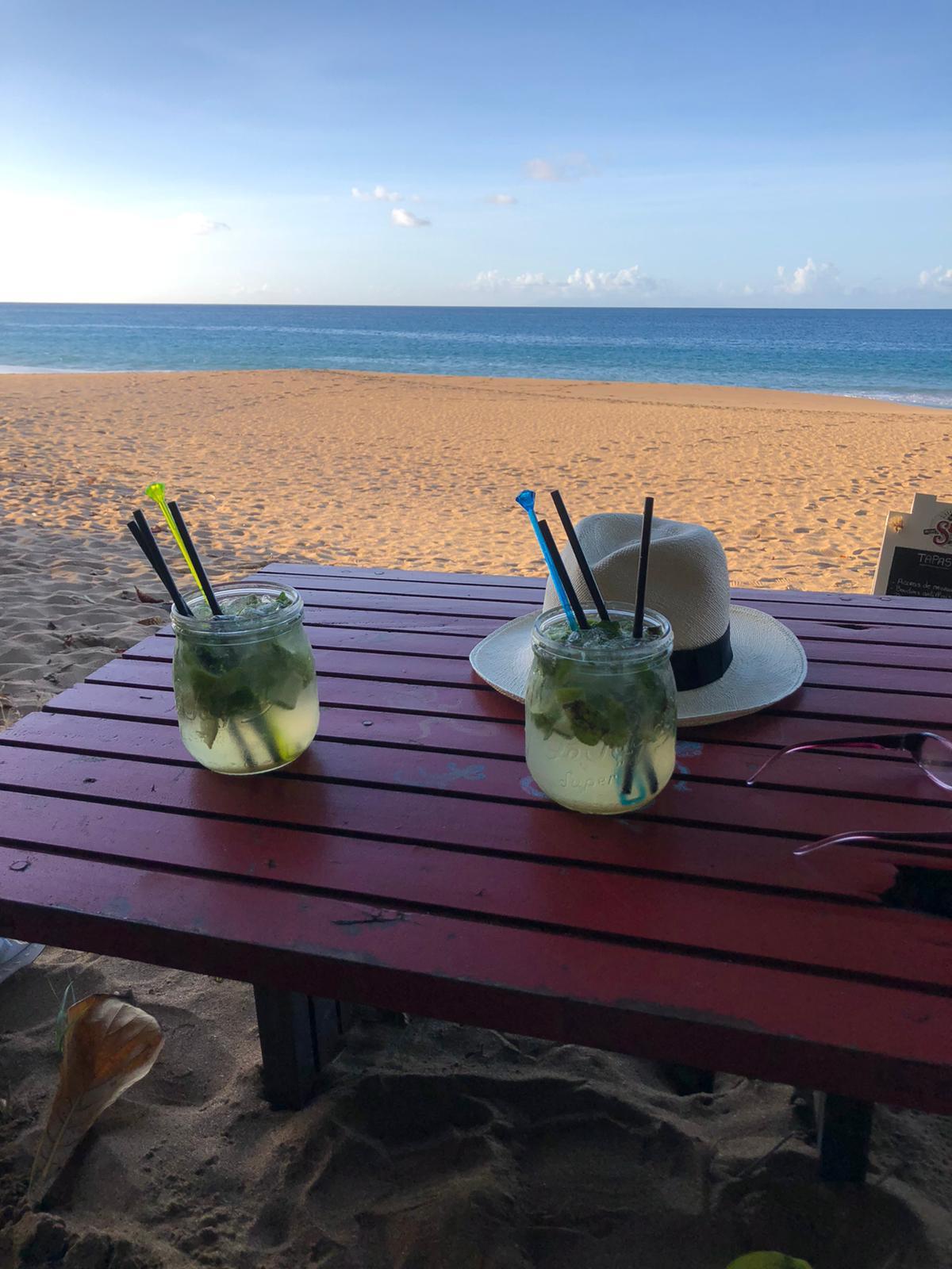 Mojitos on the beach.