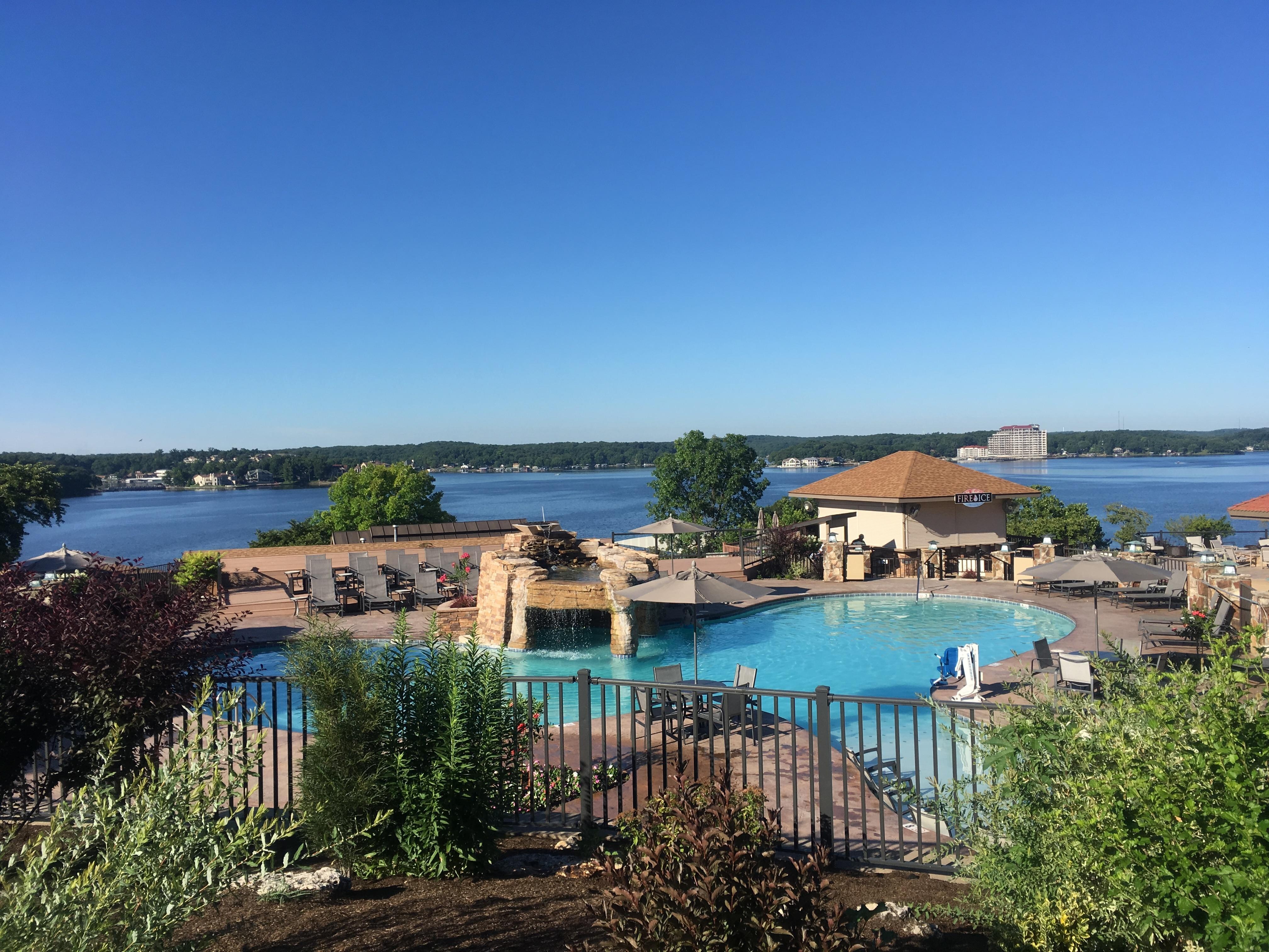 View of the lake and pool- Main building
