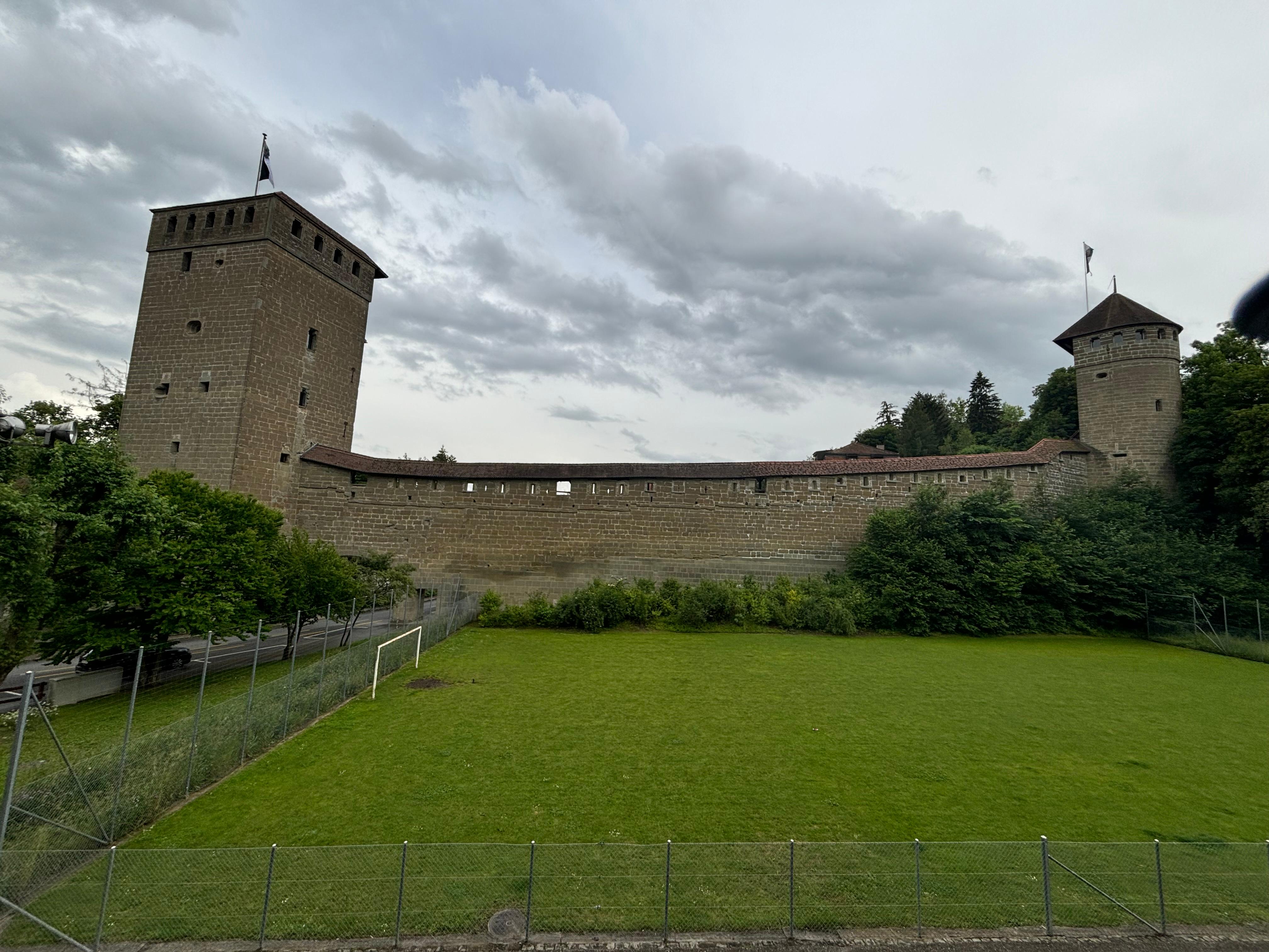 View of the fortified wall from our hotel window