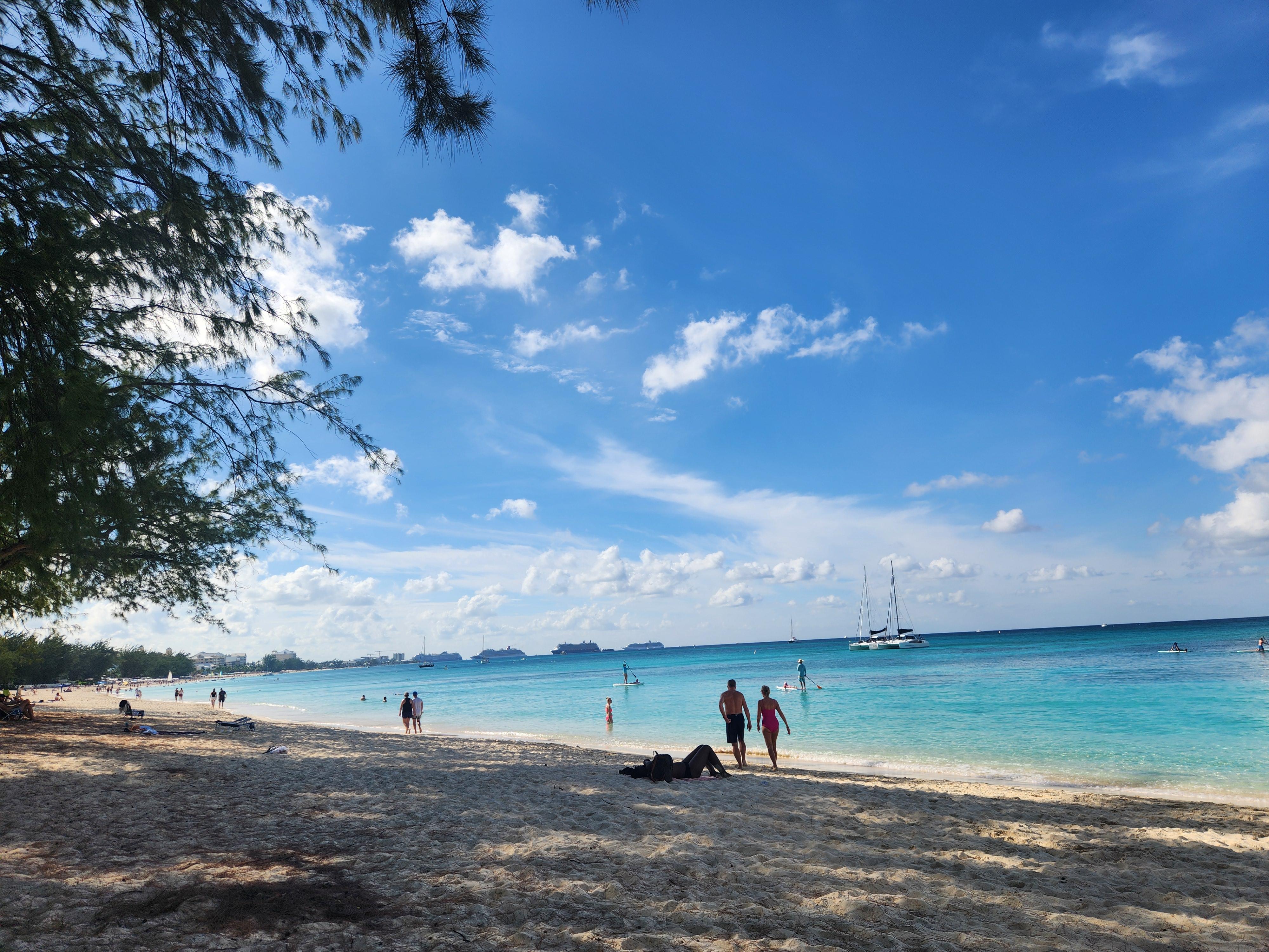 To the left of the beach access