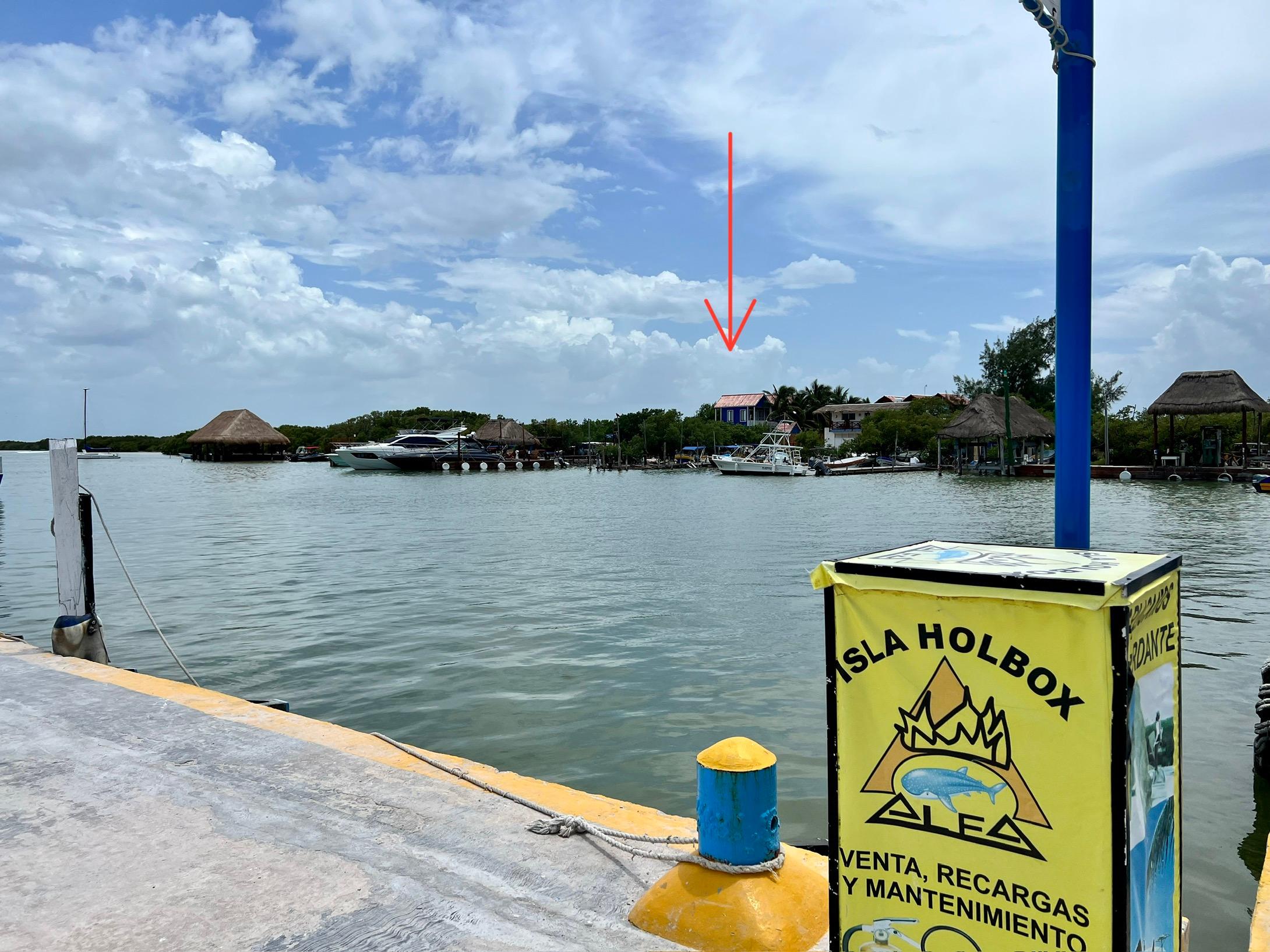 View of the hotel from ferry station. 