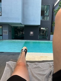Chilling by the pool
