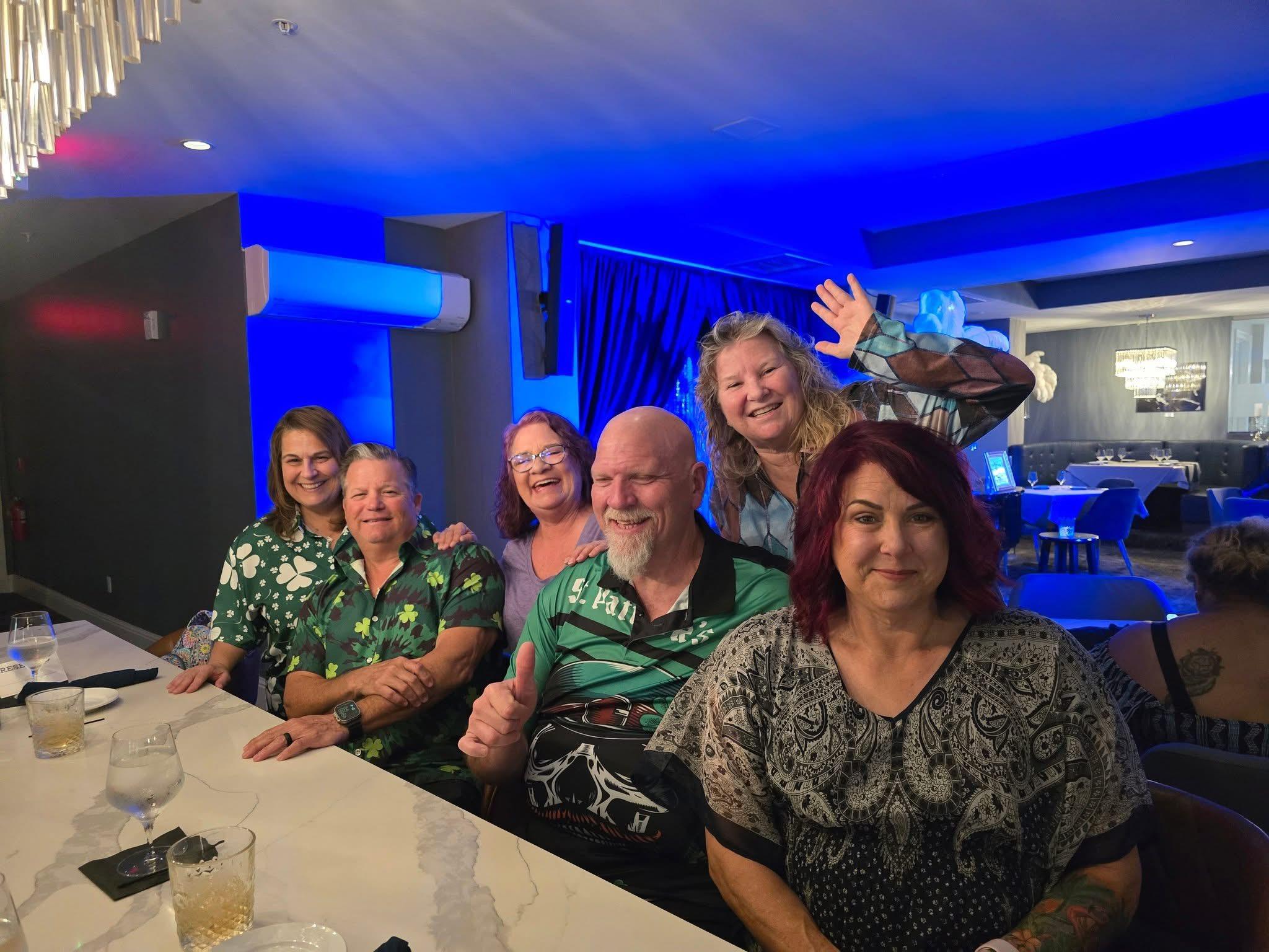 This is from our annual friends birthday trip, taken in the Sapphire Supper Club. Excellent entertainment and service. 