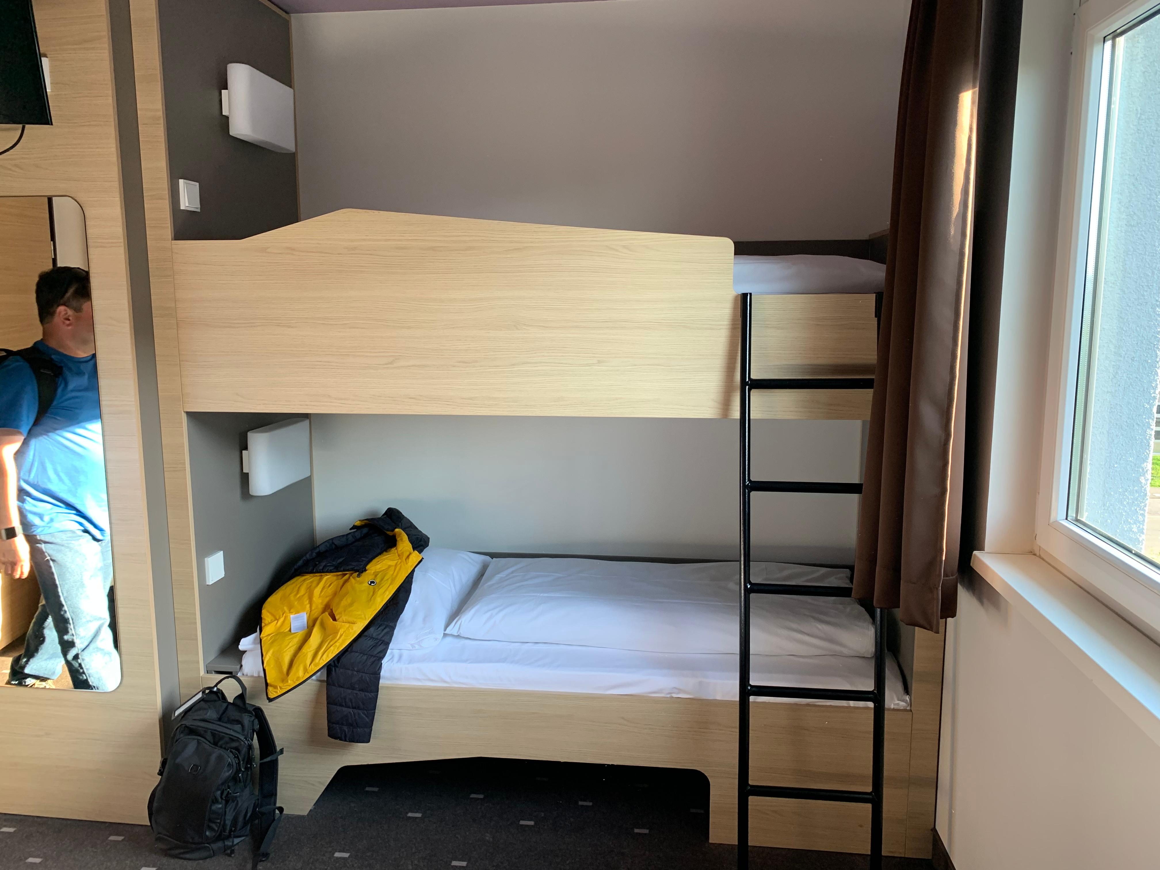 Bunk beds in family room. 