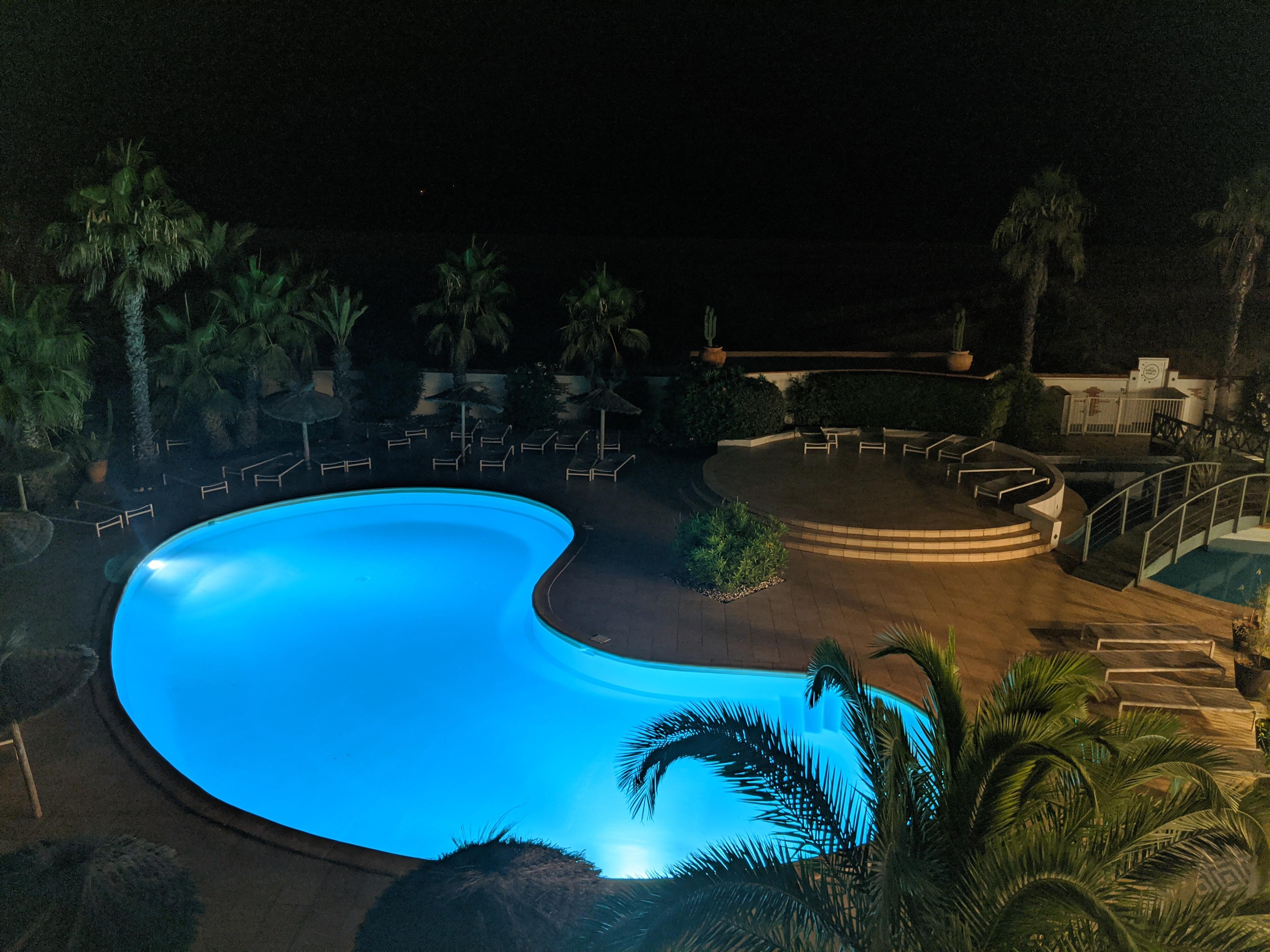 Pool are at night