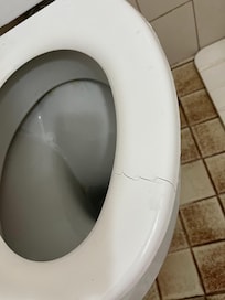 Broken toilet seat… gapped the leg often. The seat also isn’t stable.