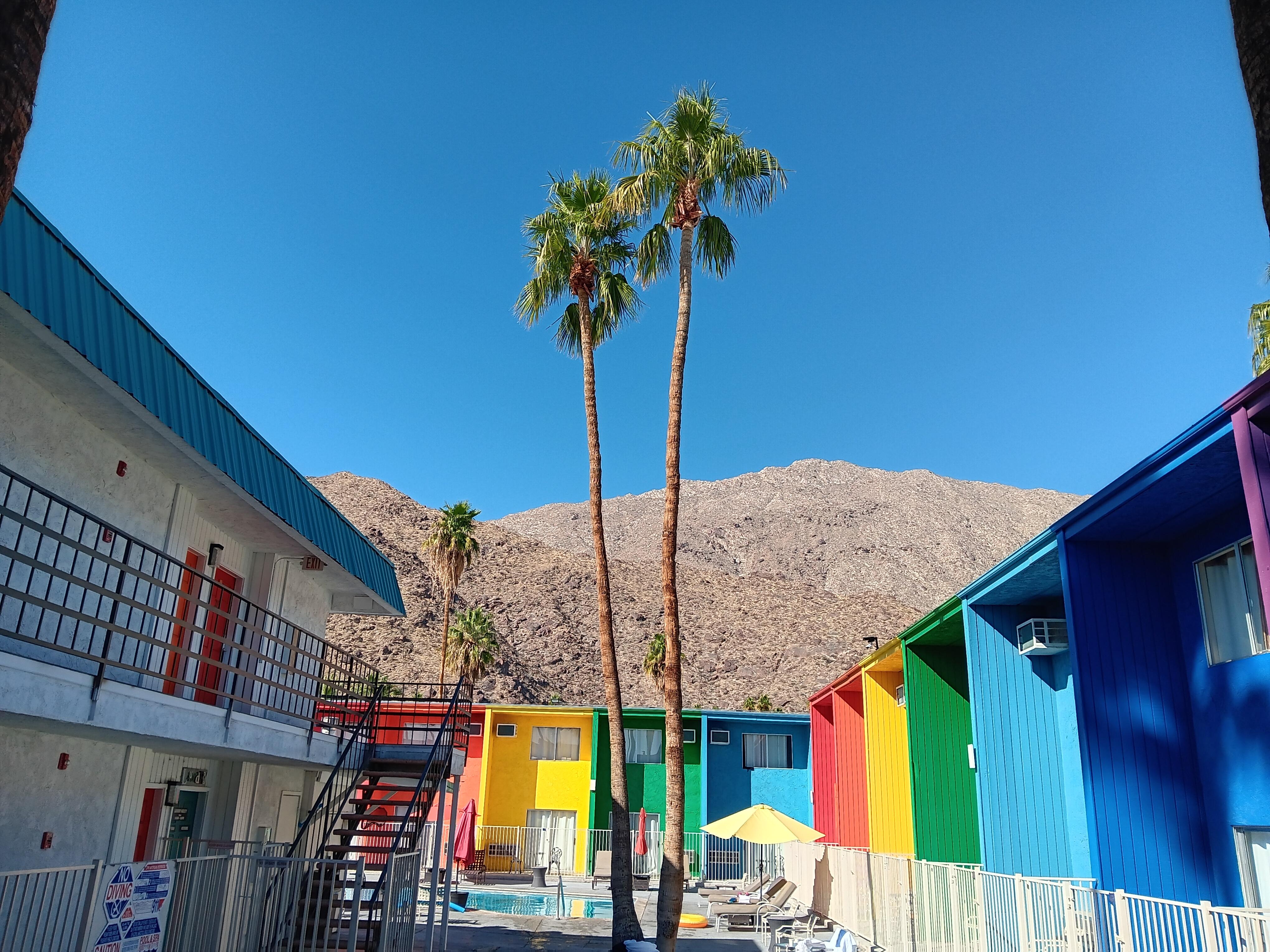 Colorful pool area