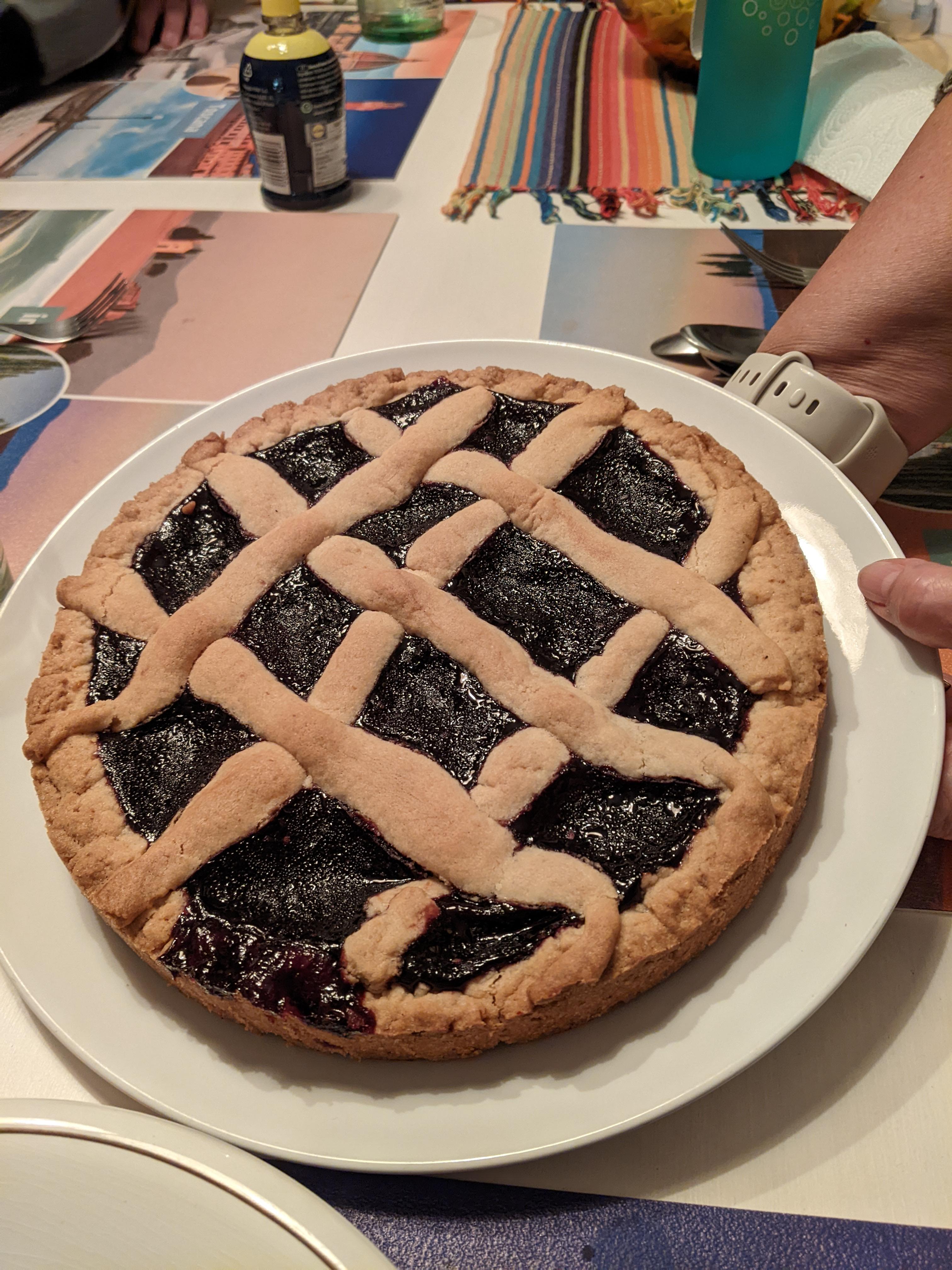 Our hostess brought us and our guests a yummy pie.