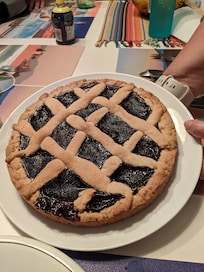 Our hostess brought us and our guests a yummy pie.