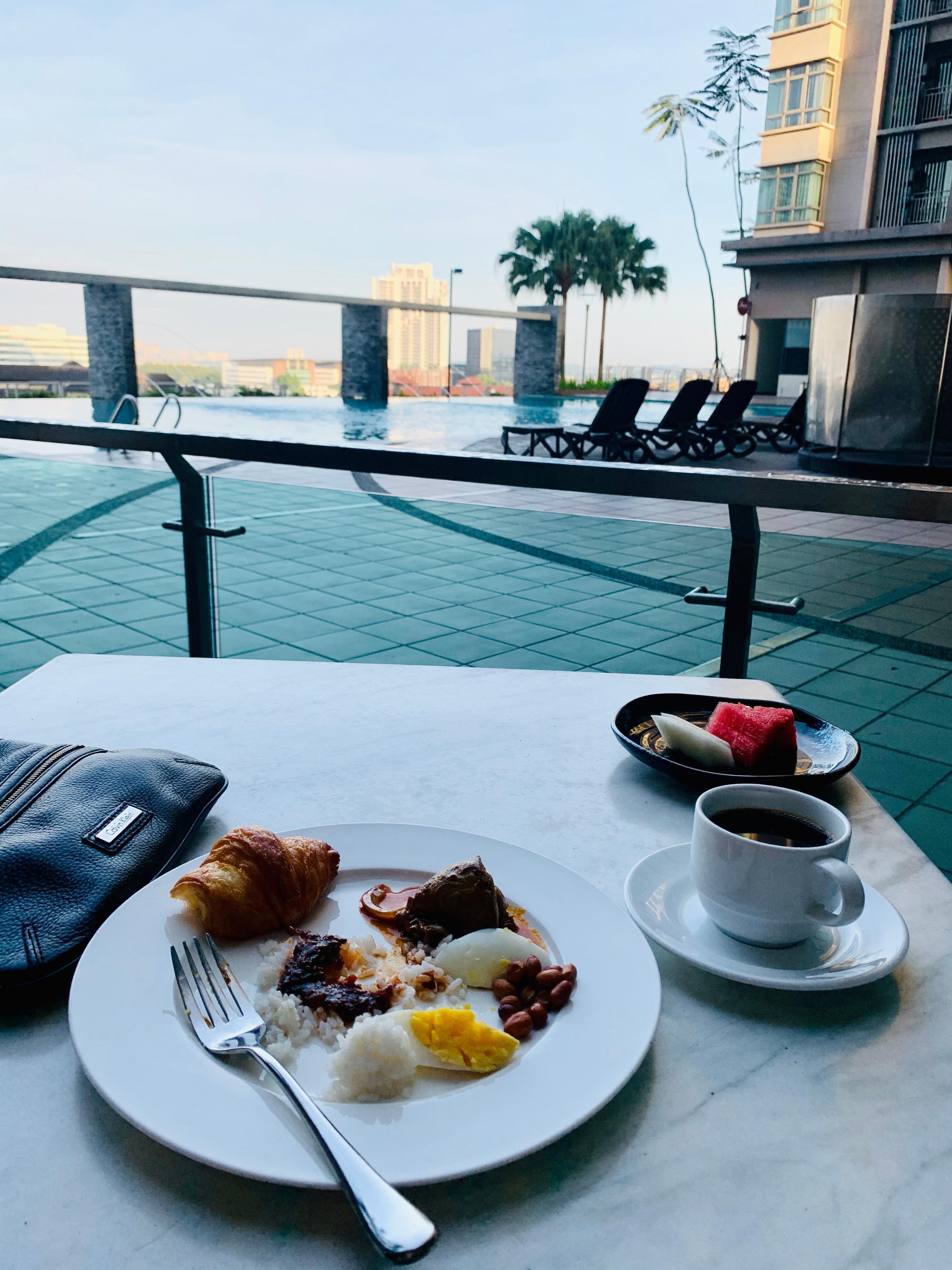 Breakfast by the pool 