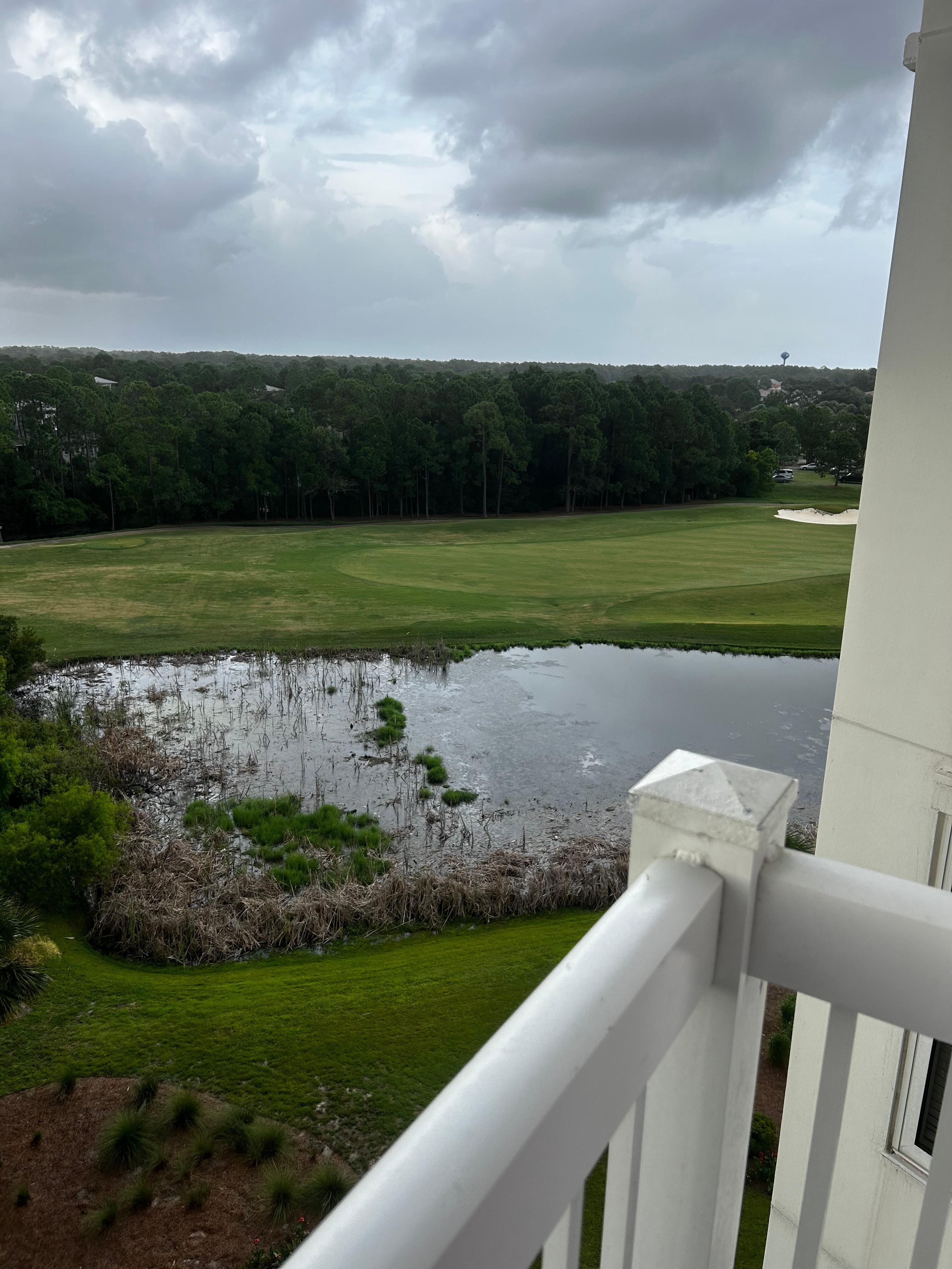 View of water pit on golf course 