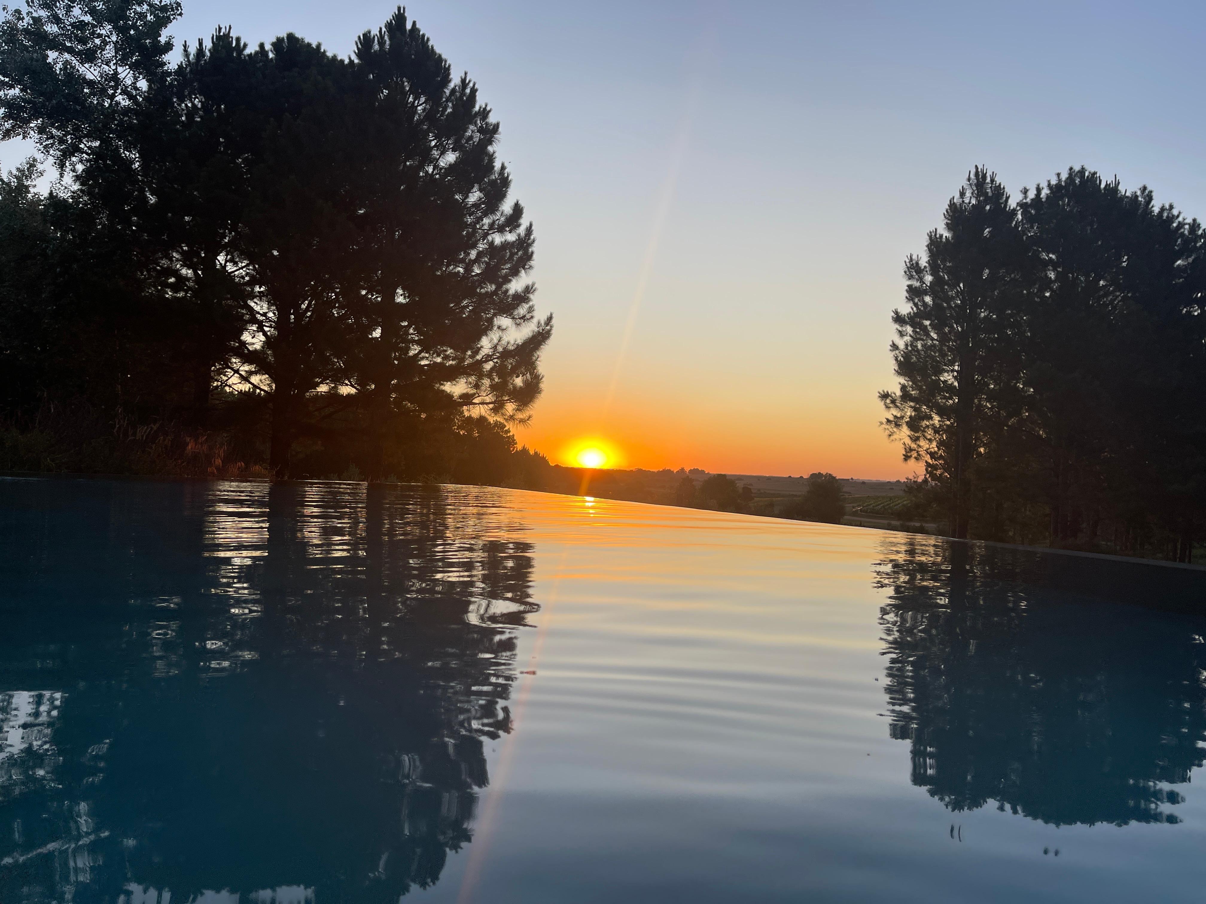 Do not miss the sunset from the pool