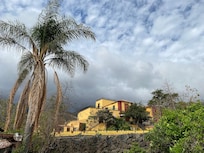 The hotel from the parking lot