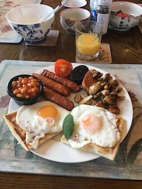 The cooked bit of the breakfast