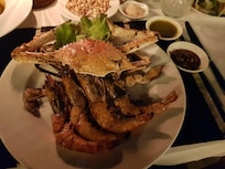 Crab and prawn from the barbecue