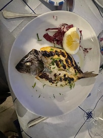 Fresh dorade at the restaurant