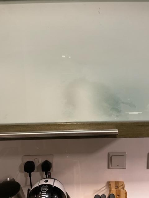 Kitchen cupboards are dirty