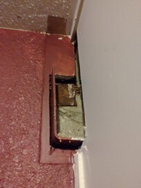 Chipped paint with water damage uncleaned walls.