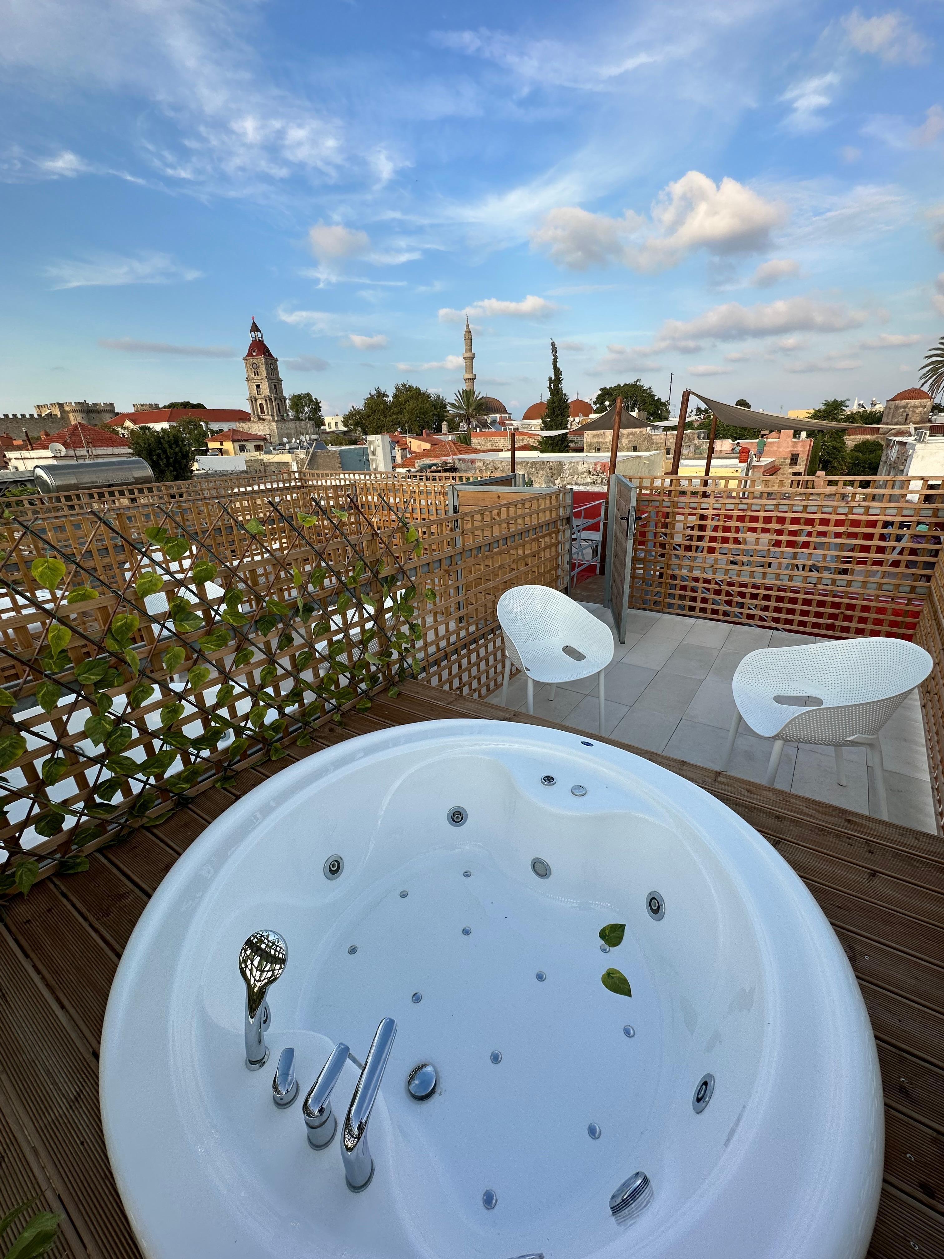 View from rooftop hot tub 