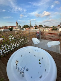View from rooftop hot tub