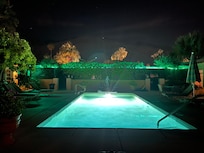 There’s a quiet pool. And a pool with music and fun for both