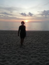 Little walk to sunset over the sea.