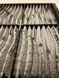 Filtros aire acondicionado sucios, antes de que los limpiáramos