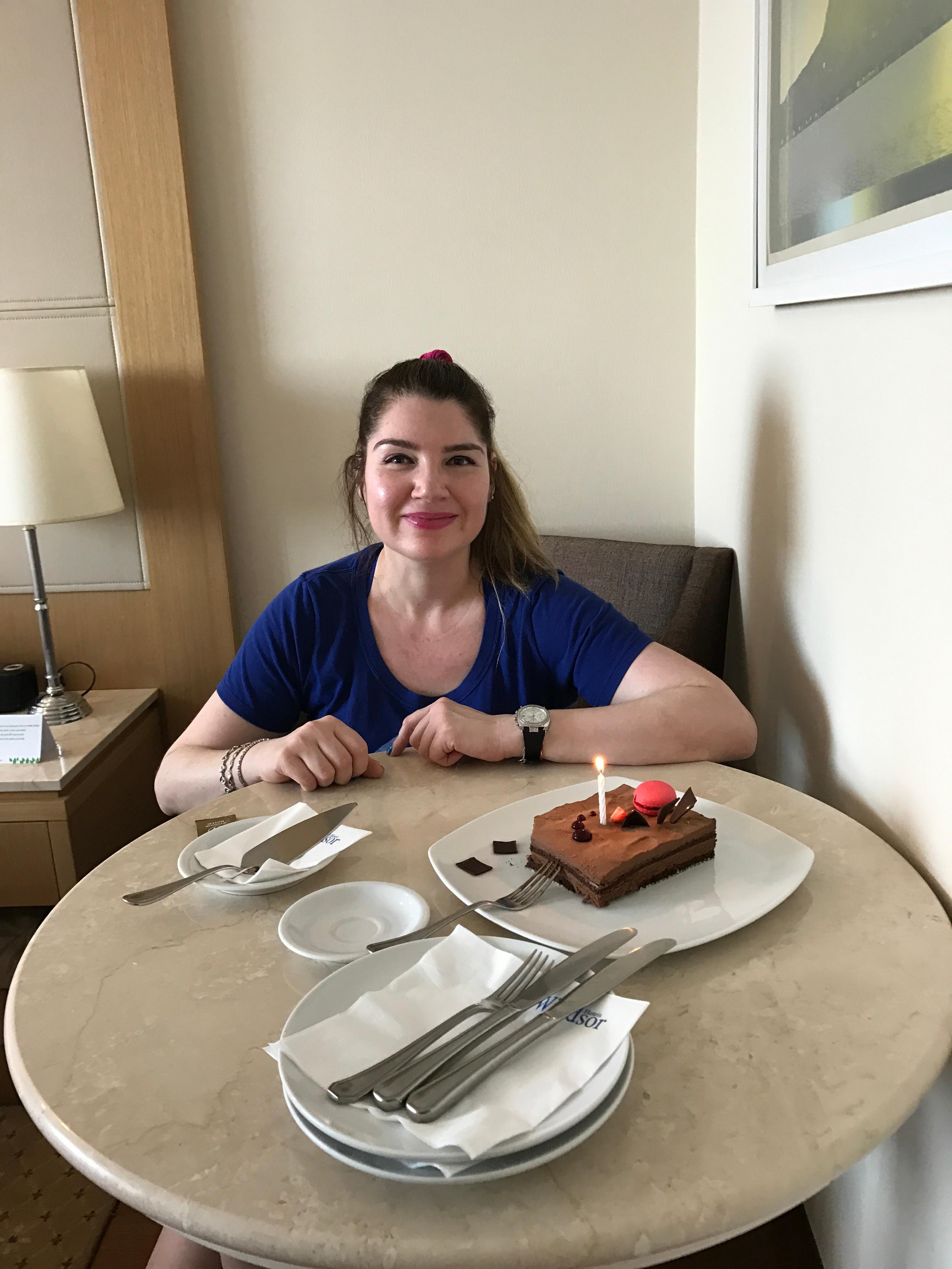 Got cake from the hotel !