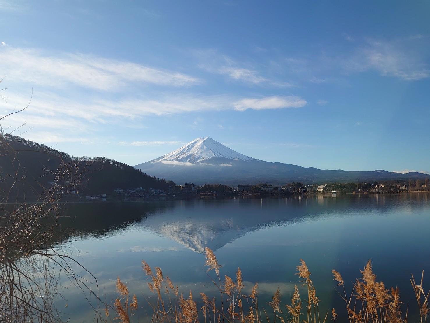 窓から見える富士山