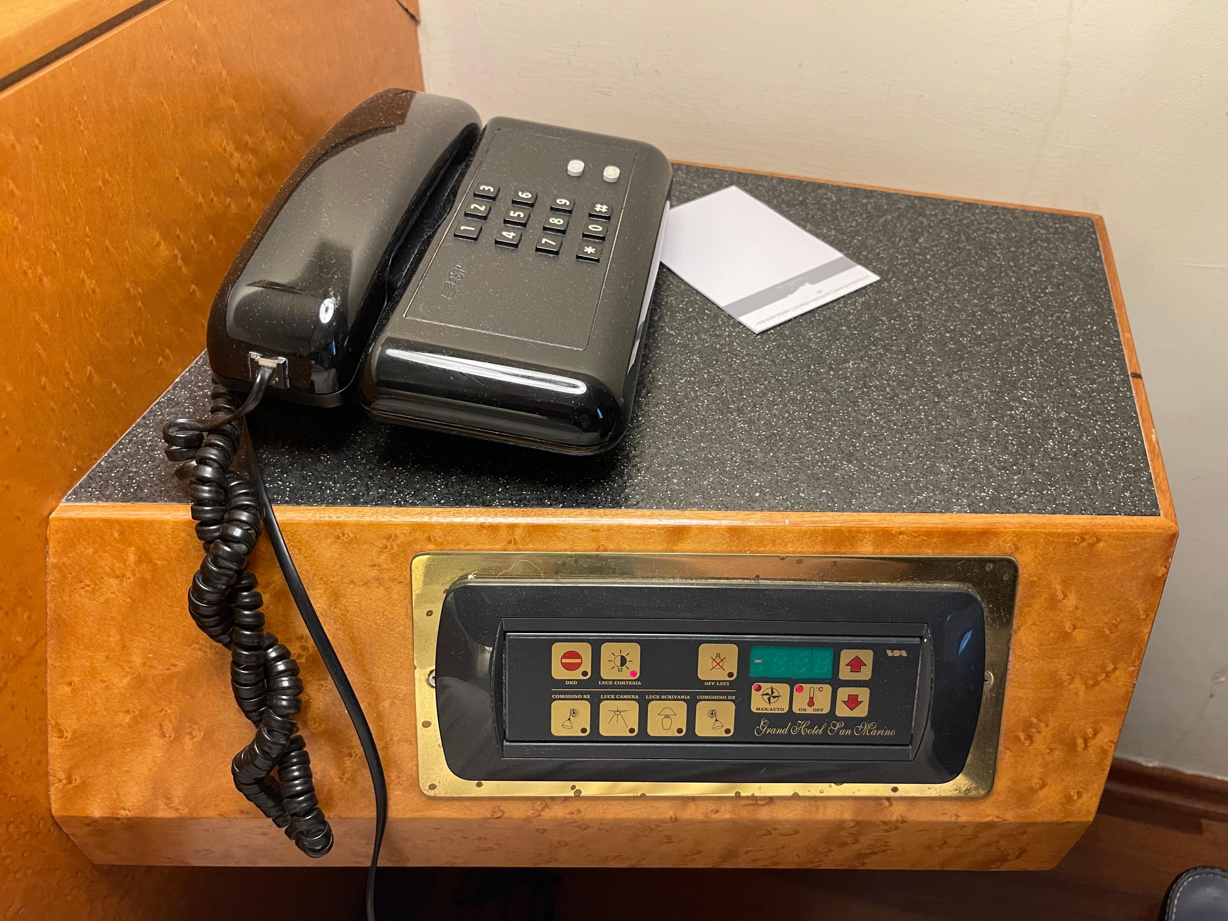 Not sure how long ago this was “grand” but the pillows must be from the same era.  No electric outlets or USB ports near the bed but if you want to call 1970, here’s your chance.