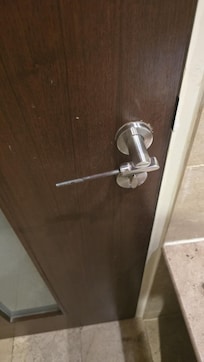 Missing door knob.