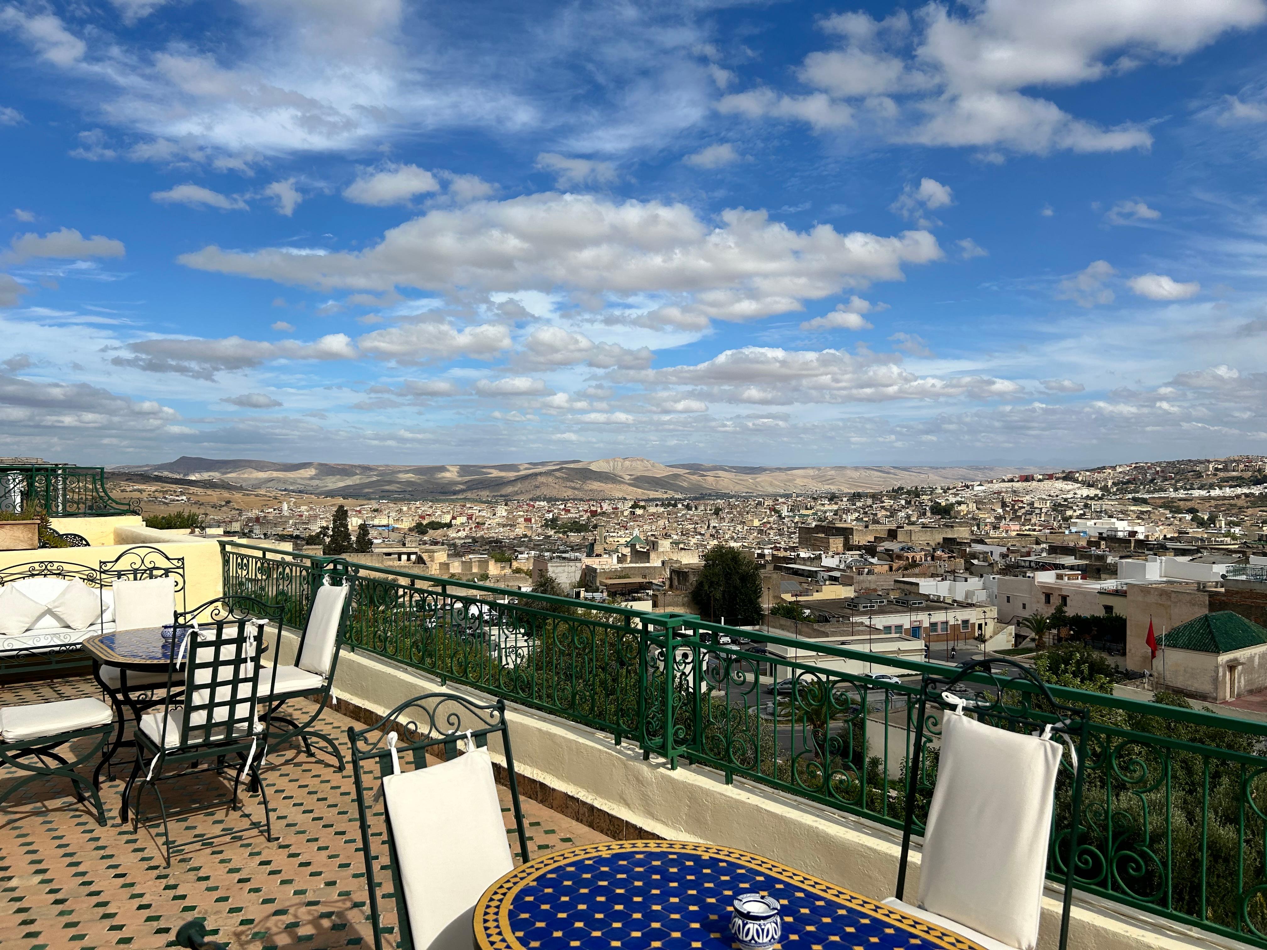 view from upper terrace