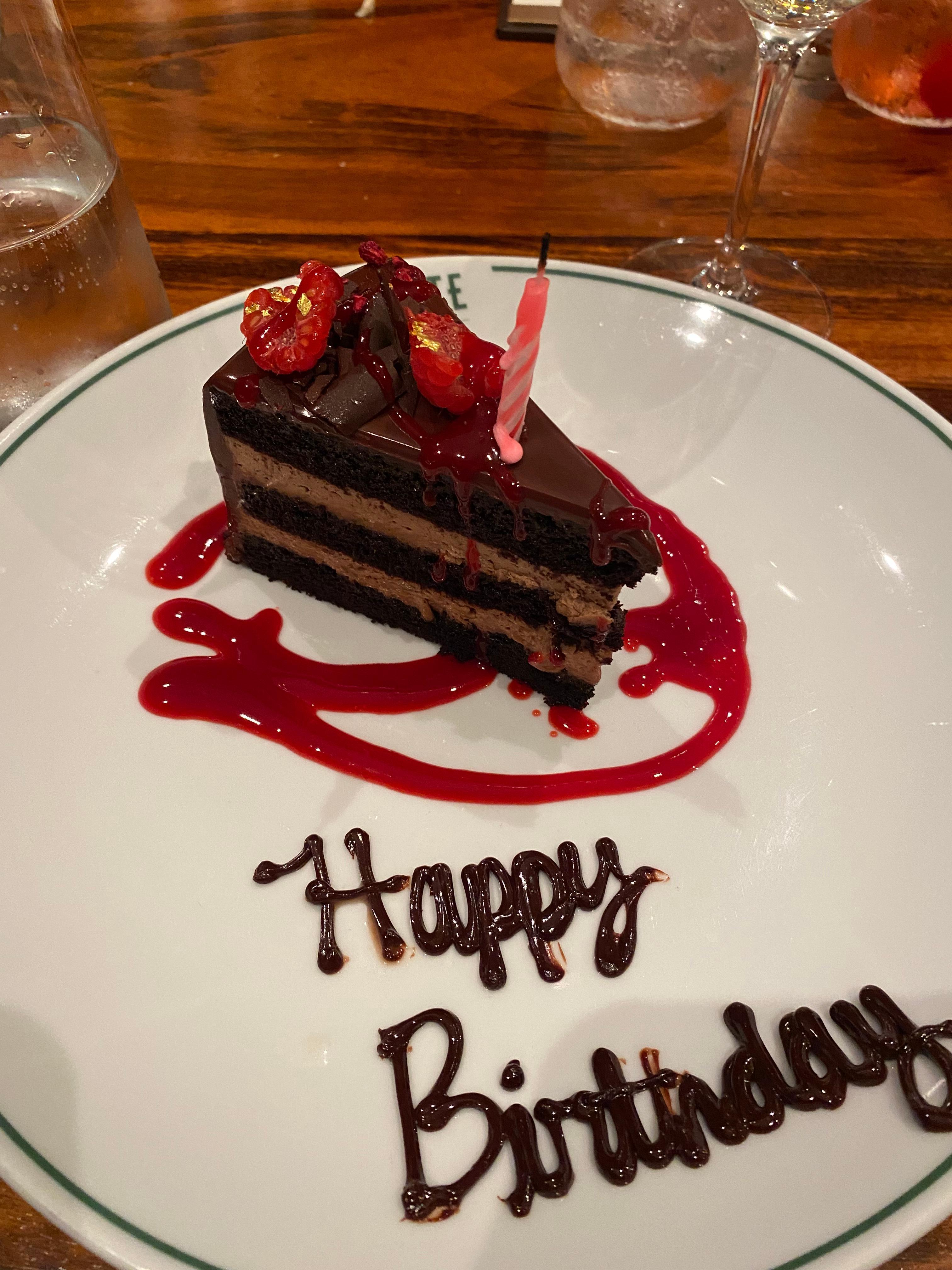 A pleasant touch for a birthday dinner. 