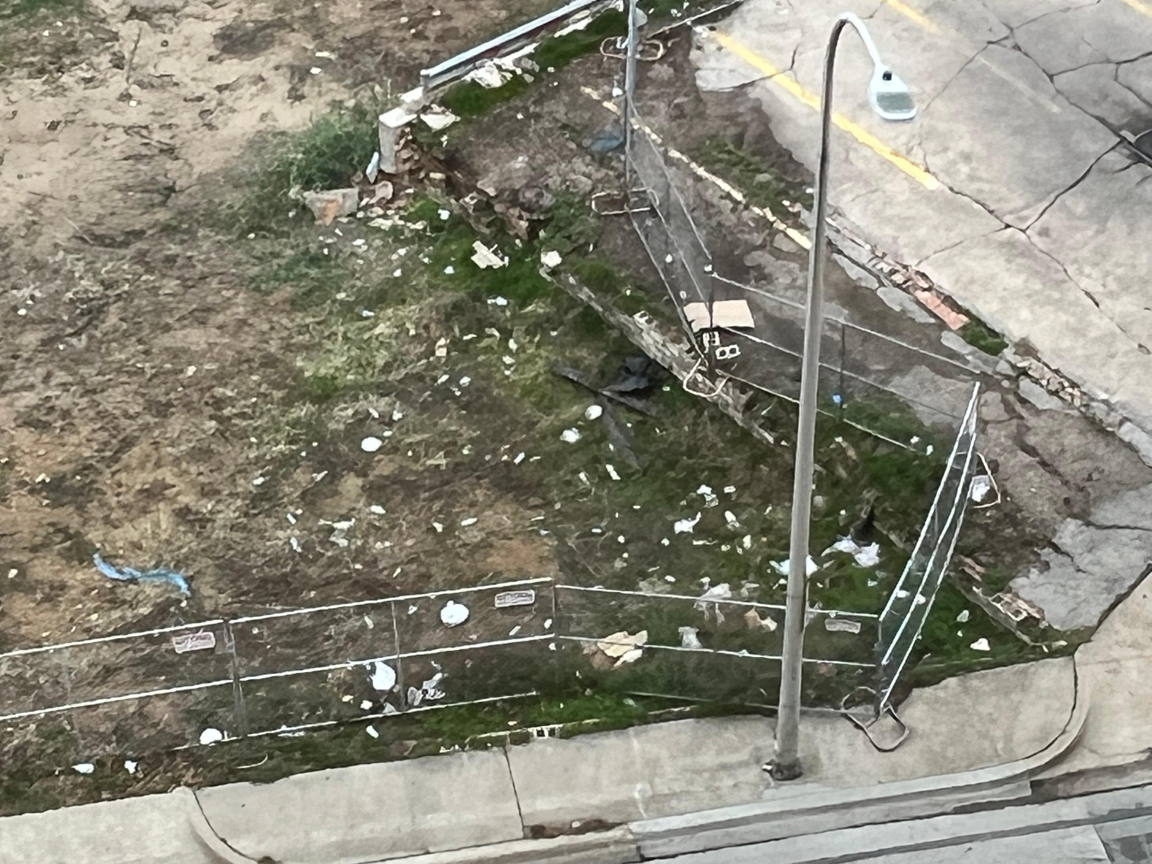 Lots of trash in area