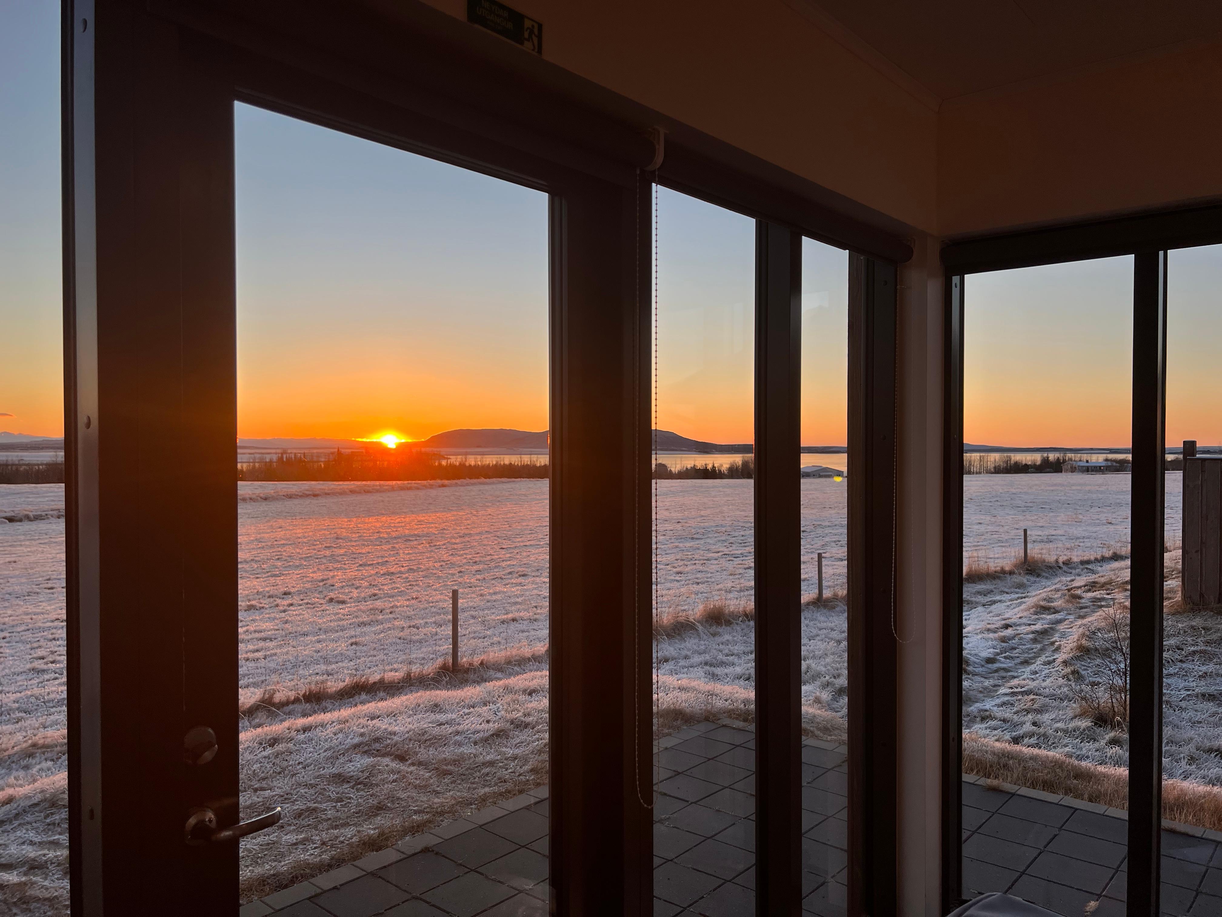 Sunrise out of the cottage window